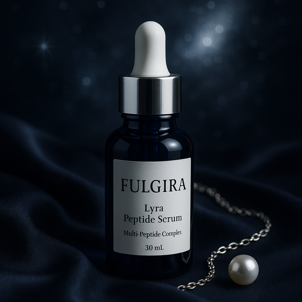 Lyra Peptide Serum by Fulgira — luxury anti-aging peptide complex for women 35+. Firms, lifts, and reduces expression lines.