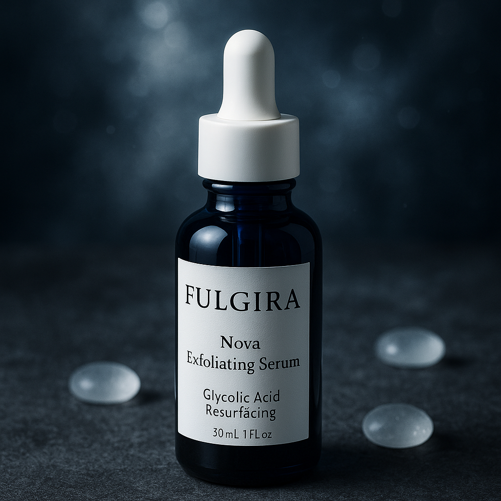 Nova Exfoliating Serum by Fulgira — luxury tri-acid resurfacing serum for texture refinement and pore clarity.